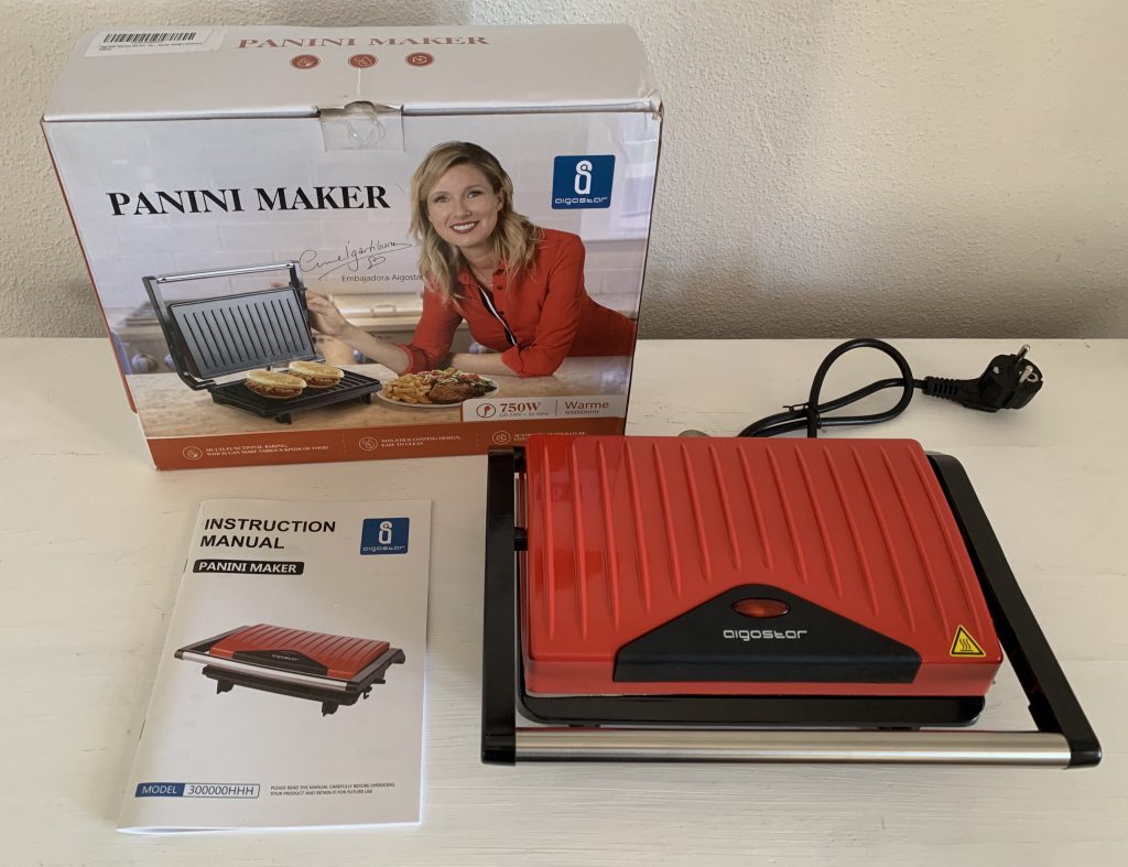 Aigostar 300000HHH Kontaktgrill ausgepackt mit Zubehör