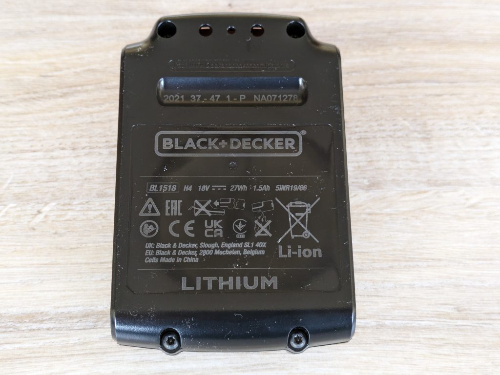 Akku des Black+Decker ‎BDCDC18 Akku-Bohrschrauber von unten