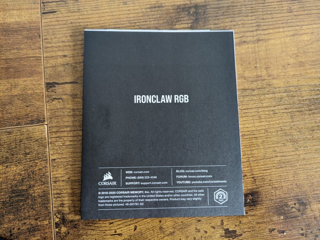 Anleitung der Corsair IRONCLAW Gaming-Maus