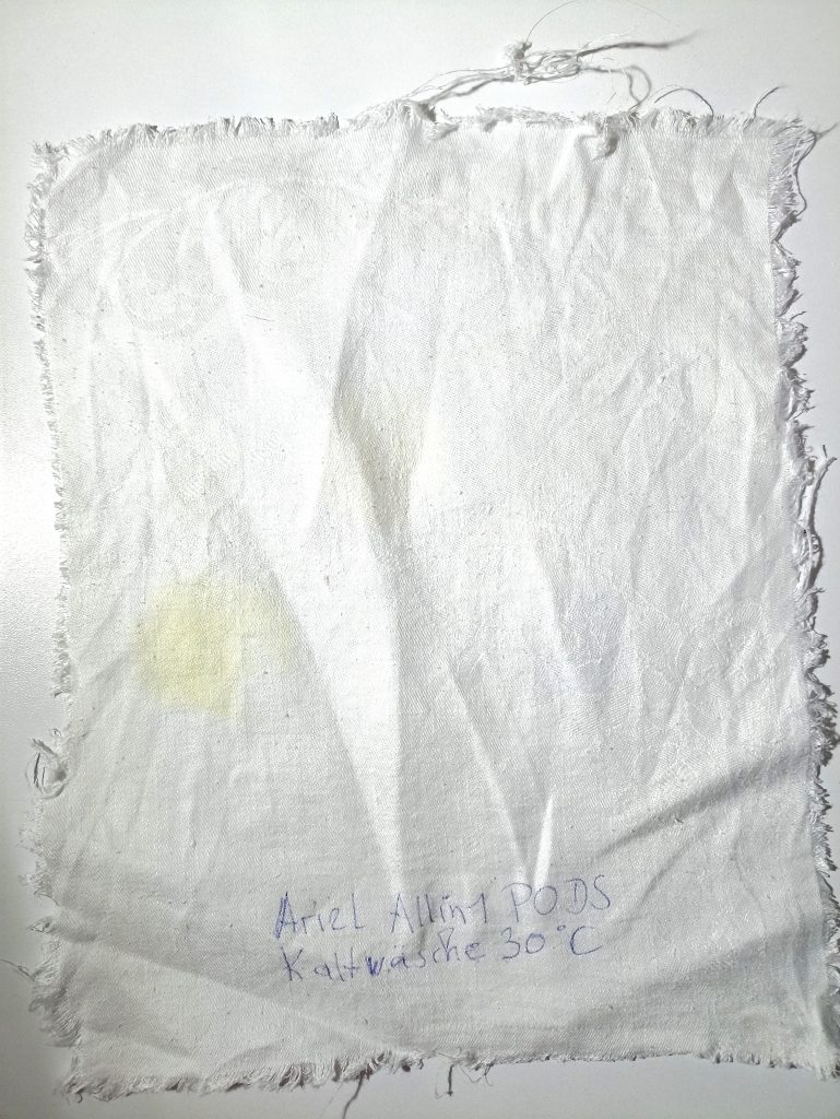Ariel Allin1 PODS Waschmittel, Ergebnis Kaltwäsche 30 Grad