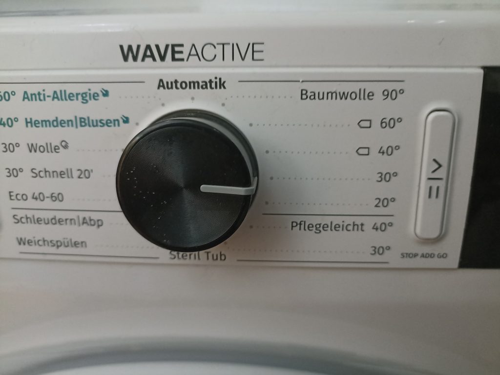 Ariel Color+ Waschmittel, Einstellung der Waschmaschine 30 Grad