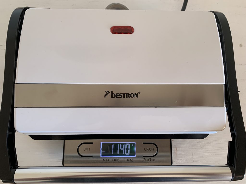 Bestron APM123W Kontaktgrill Gewicht