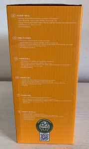 Bestron APM123W Kontaktgrill im Karton von der Seite