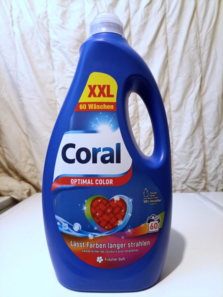Coral Optimal Color XXL Waschmittel, Verpackung Vorderseite