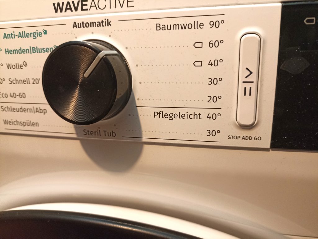 Coral Optimal Color XXXXL, Einstellung Waschmaschine, Warmwäsche 60 Grad