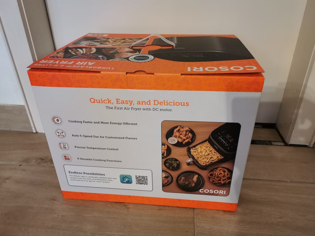 Cosori Turboblaze Heißluftfritteuse Verpackung hinten