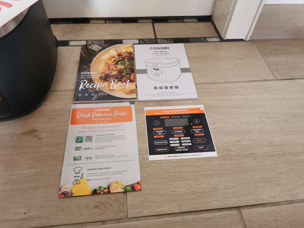 Cosori ‎CRC-R501 Reiskocher Rezeptbuch und Dokumente