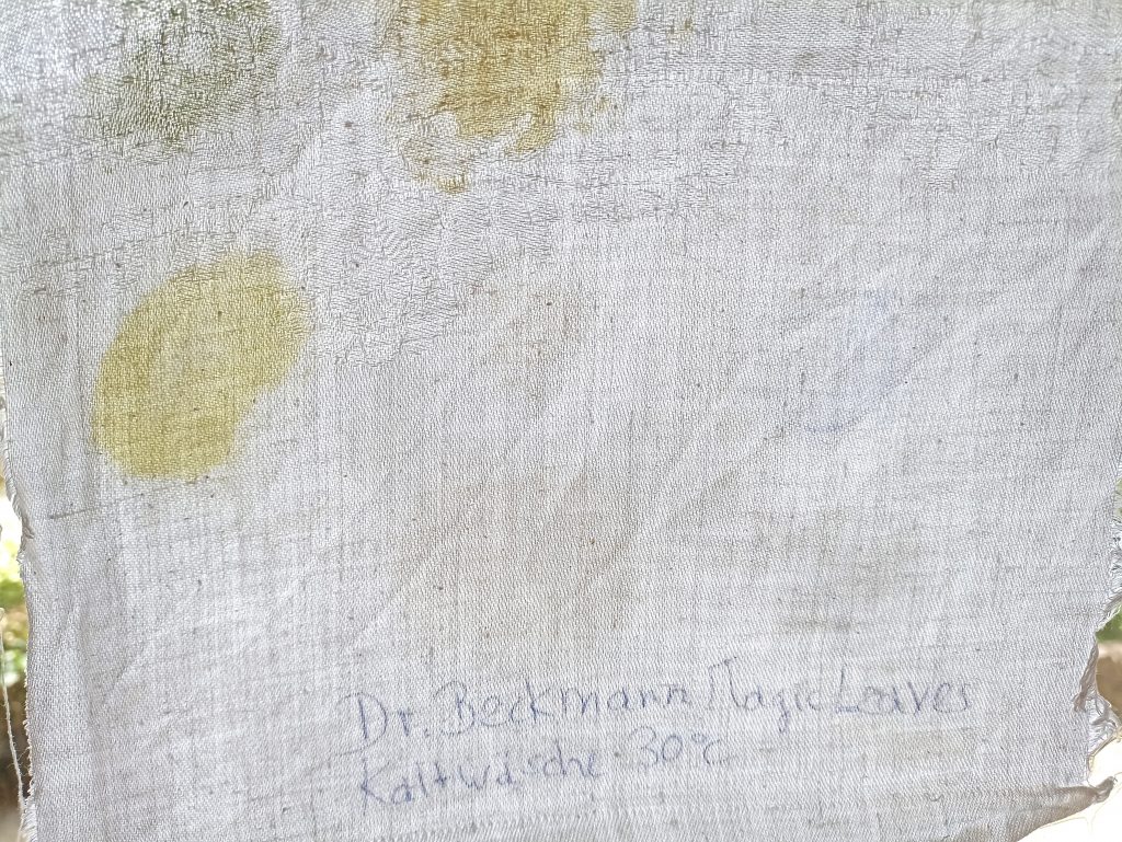 Dr. Beckmann Magic Leaves Waschmittel, Ergebnis Kaltwäsche 30 Grad, unterer Abschn, Durchlicht