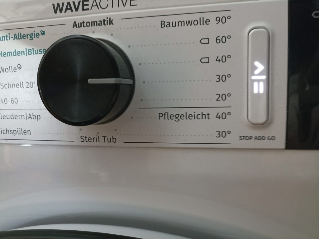 Ecover Universal Waschmittel, Einstellung der Waschmaschine bei 30 Grad