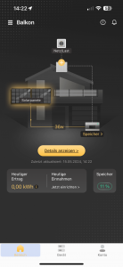 Ertrag in der App des Sunlit 800 Watt Easy Switch Balkonkraftwerk-Sets inklusive Speicher 2150 kW (2)