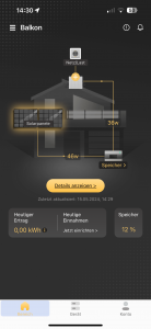 Ertrag in der App des Sunlit 800 Watt Easy Switch Balkonkraftwerk-Sets inklusive Speicher 2150 kW (4)