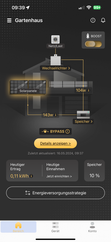 Ertrag in der App des Sunlit 800 Watt Easy Switch Balkonkraftwerk-Sets inklusive Speicher 2150 kW (5)