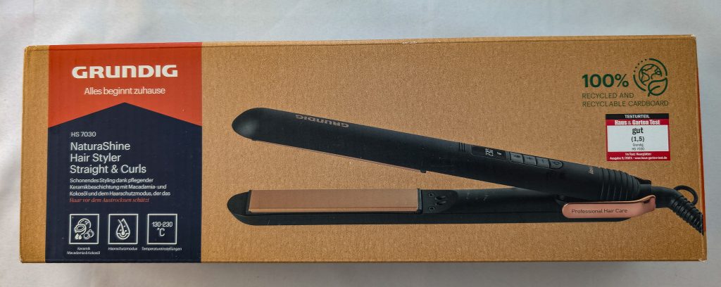 GRUNDIG Naturashine HS 7030 Glätteisen Verpackung