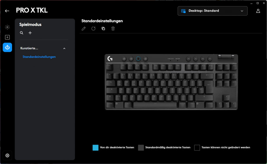 Gaming-Modus in der Software der Logitech G PRO X TKL LIGHTSPEED Gaming-Tastatur (2)
