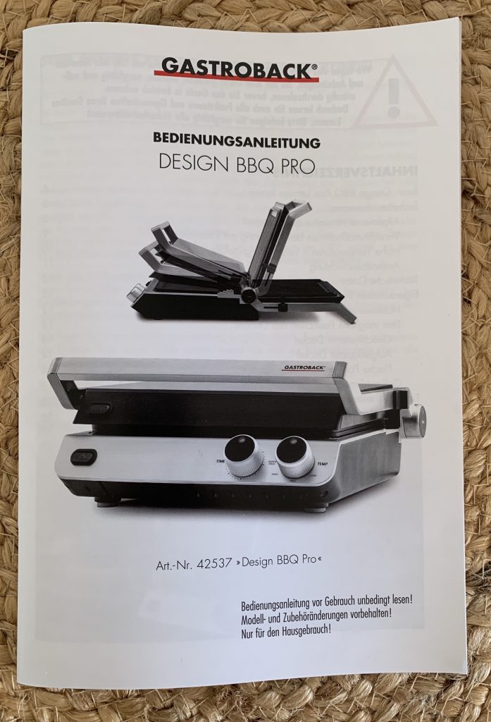 Gastroback 42537 Design BBQ Pro Kontaktgrill Bedienungsanleitung