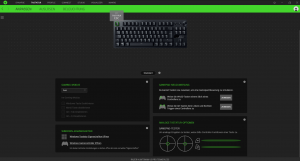 Hauptübersicht in der Software der Razer Huntsman V3 Pro Tenkeyless Gaming-Tastatur