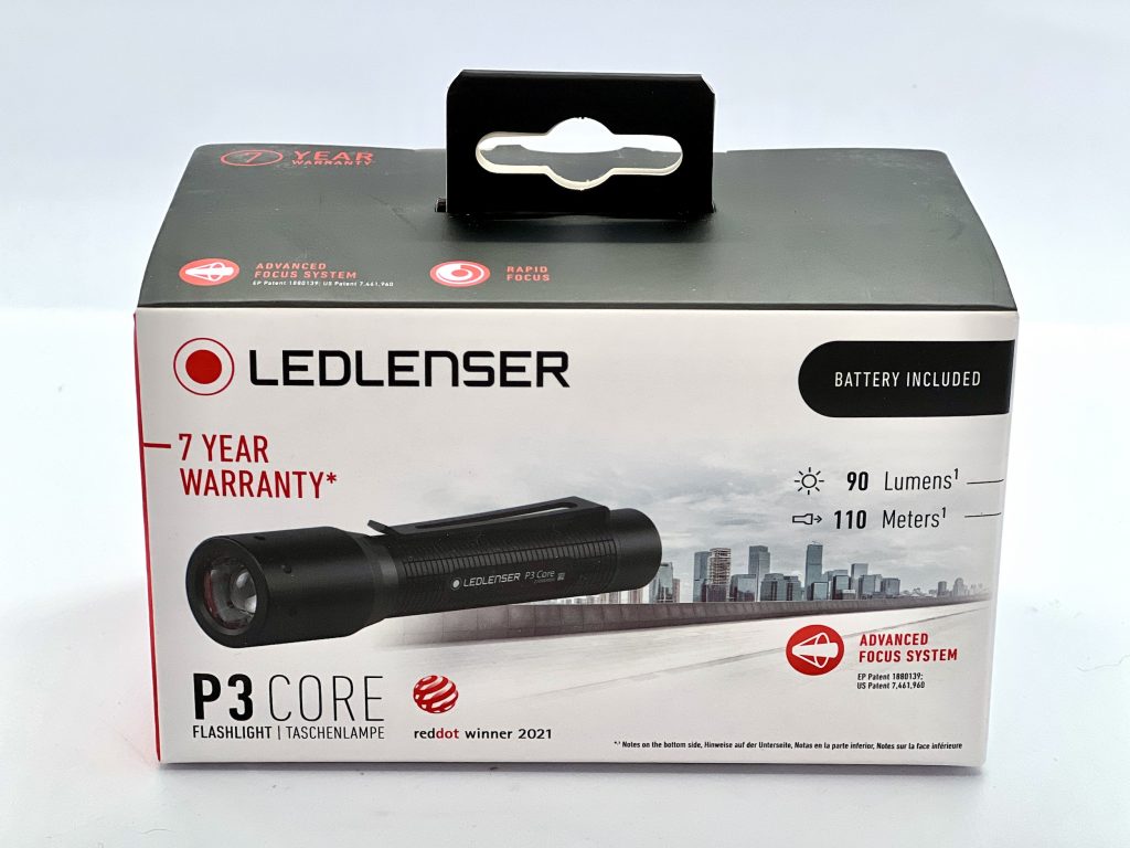 Ledlenser P3 Core Taschenlampe in Verpackung