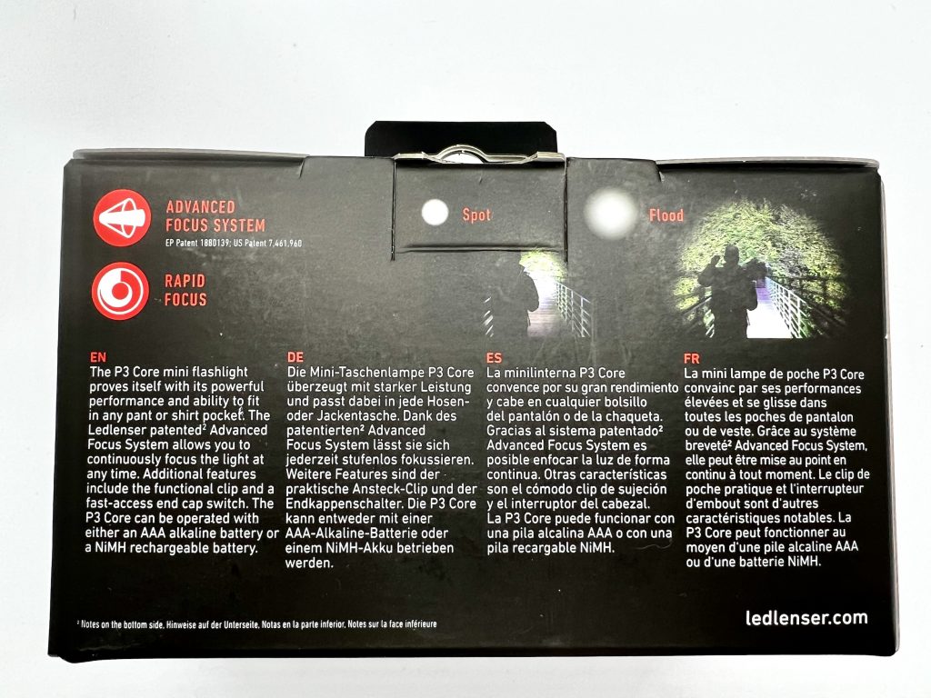 Ledlenser P3 Core Taschenlampe in Verpackung