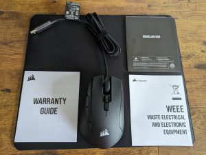 Lieferumfang der Corsair IRONCLAW Gaming-Maus