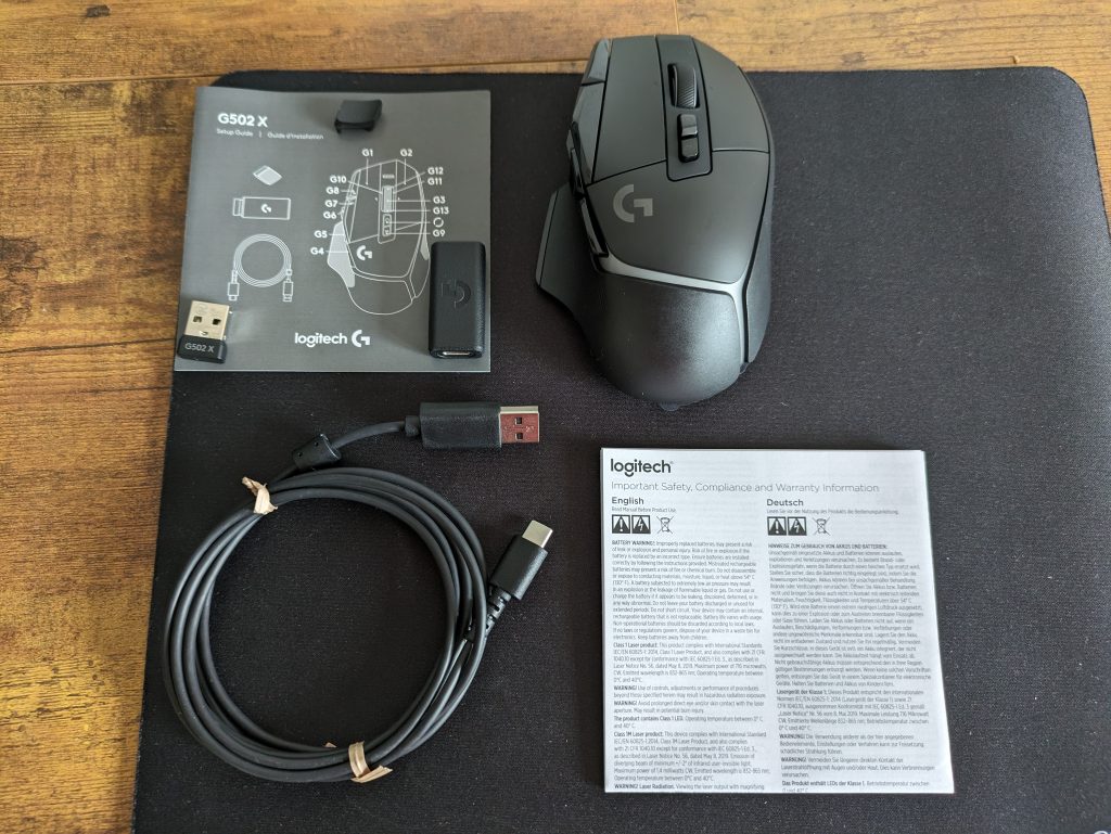 Lieferumfang der Logitech G502 X PLUS Gaming-Maus