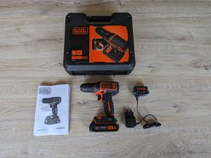 Lieferumfang des Black+Decker ‎BDCDC18 Akku-Bohrschraubers