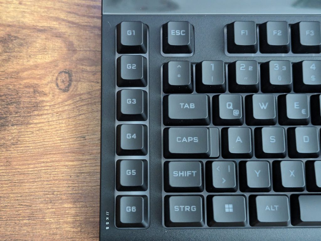Makrotasten der Corsair K55 RGB PRO Gaming-Tastatur