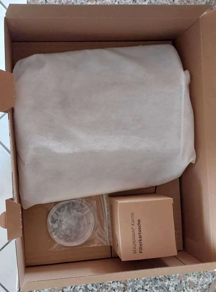 Maunawai Kini Wasserfilter Verpackung Draufsicht