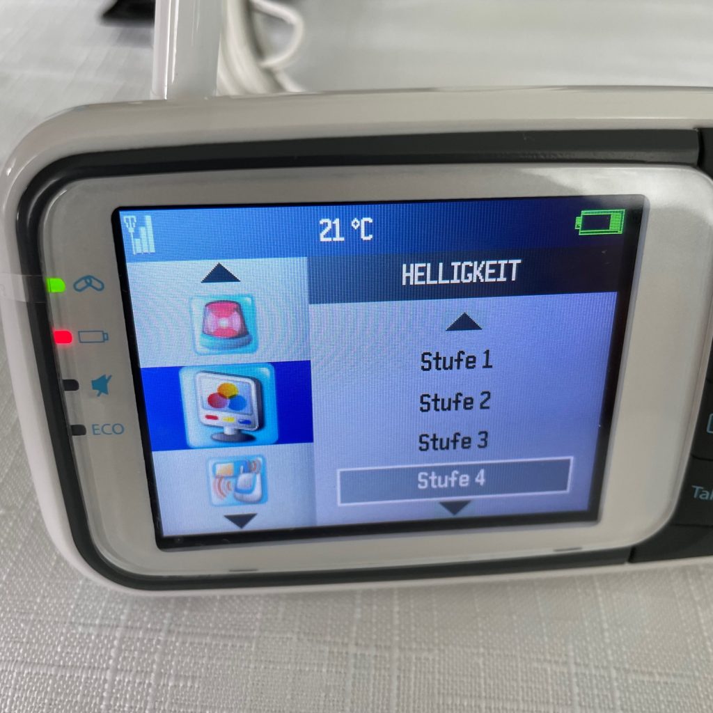NUK Video-Babyphone Eco Control+ Video Einstellungen