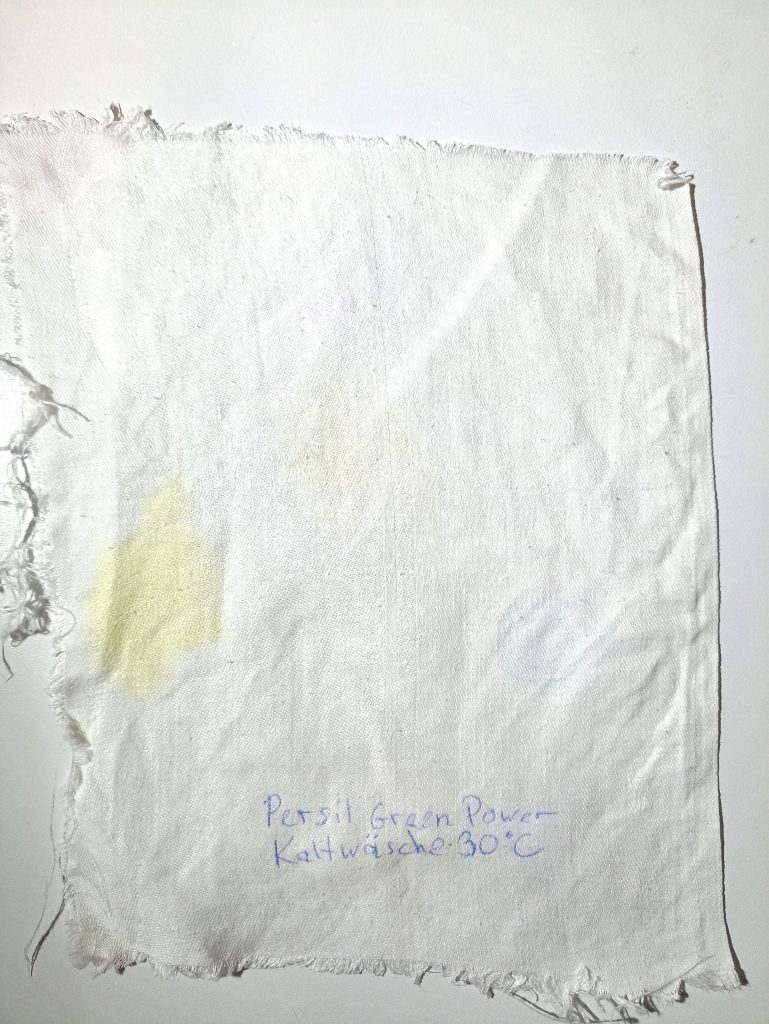 Persil Green Power Waschmittel, Ergebnis Kaltwäsche 30 Grad