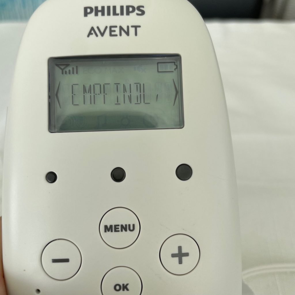 Philips Avent SCD71326 Audio-Babyphone Menü
