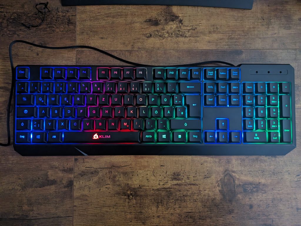 RGB-Beleuchtung der KLIM Chroma Gaming-Tastatur