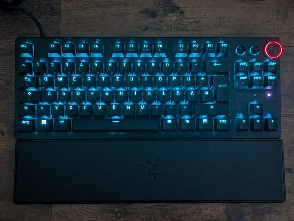 RGB-Beleuchtung der Razer Huntsman V3 Pro Tenkeyless Gaming-Tastatur