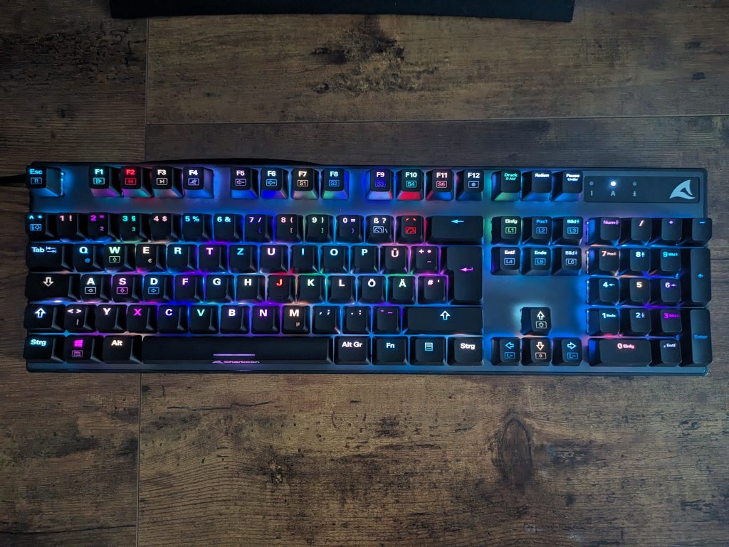 RGB-Beleuchtung der Sharkoon Skiller SGK20 Gaming-Tastatur