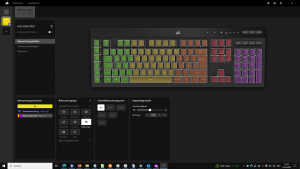 RGB-Beleuchtung in der Software der Corsair K55 RGB PRO Gaming-Tastatur