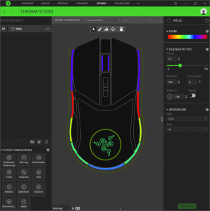 RGB-Einstellungen der Software der Razer Cobra Pro Gaming-Maus