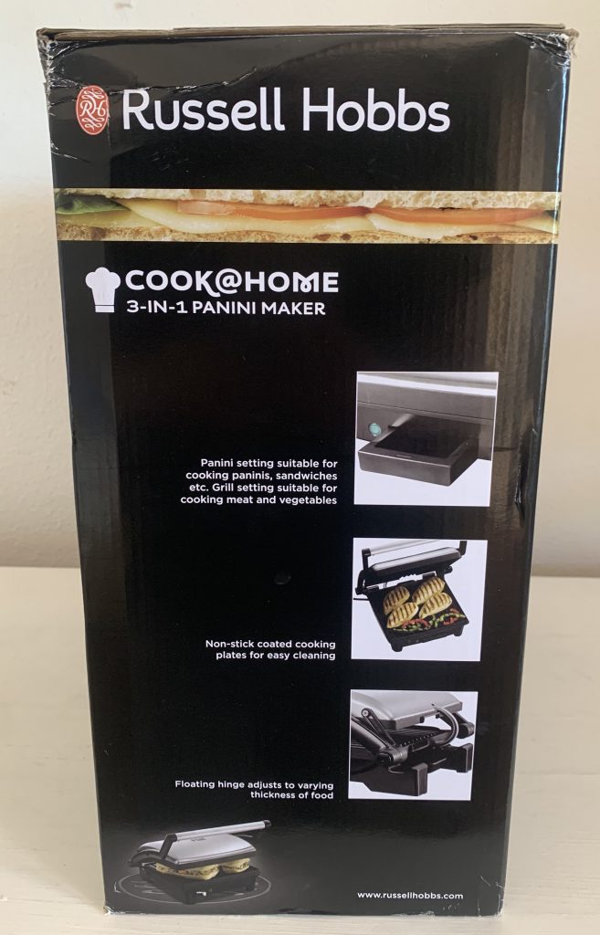 Russell Hobbs ‎17888-56 Kontaktgrill in der Verpackung von der Seite