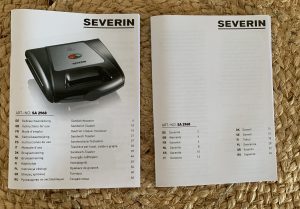 SEVERIN SA 2968 Sandwichmaker Bedienungsanleitung und Garantieheft