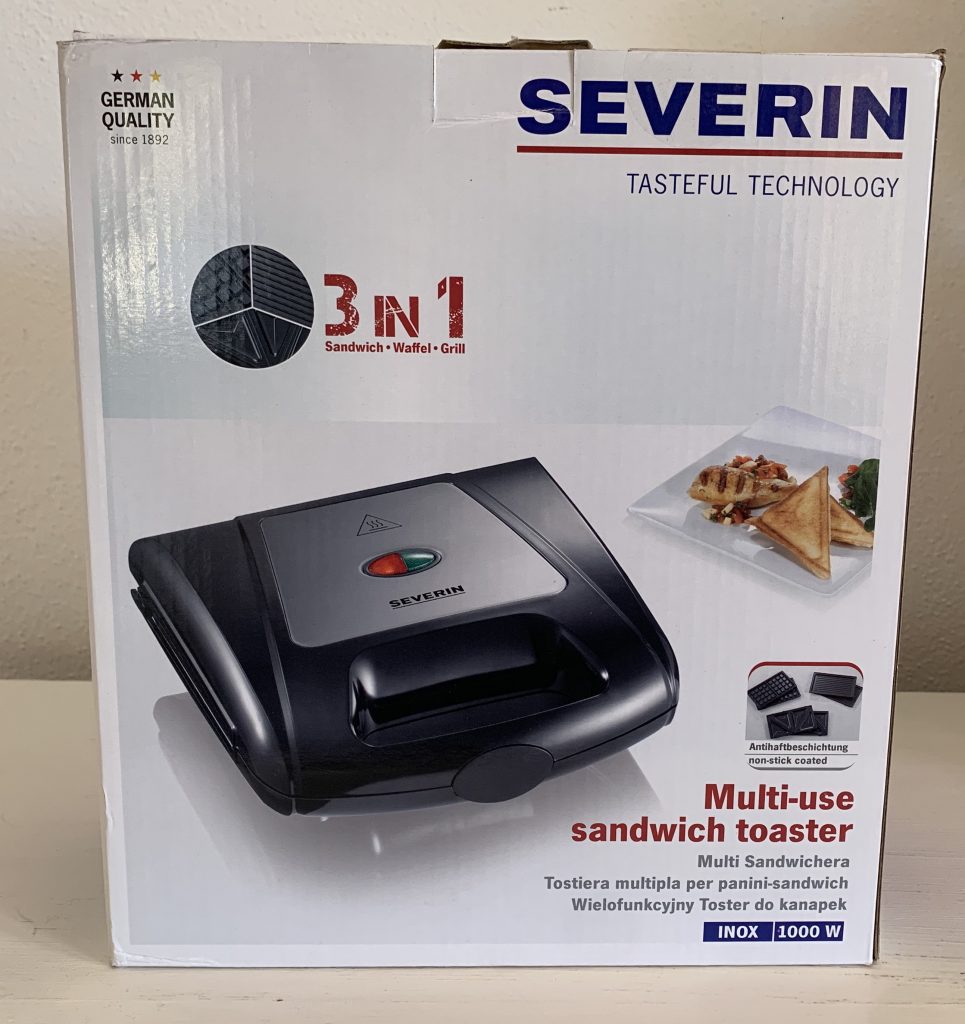 SEVERIN SA 2968 Sandwichmaker im Karton von vorne