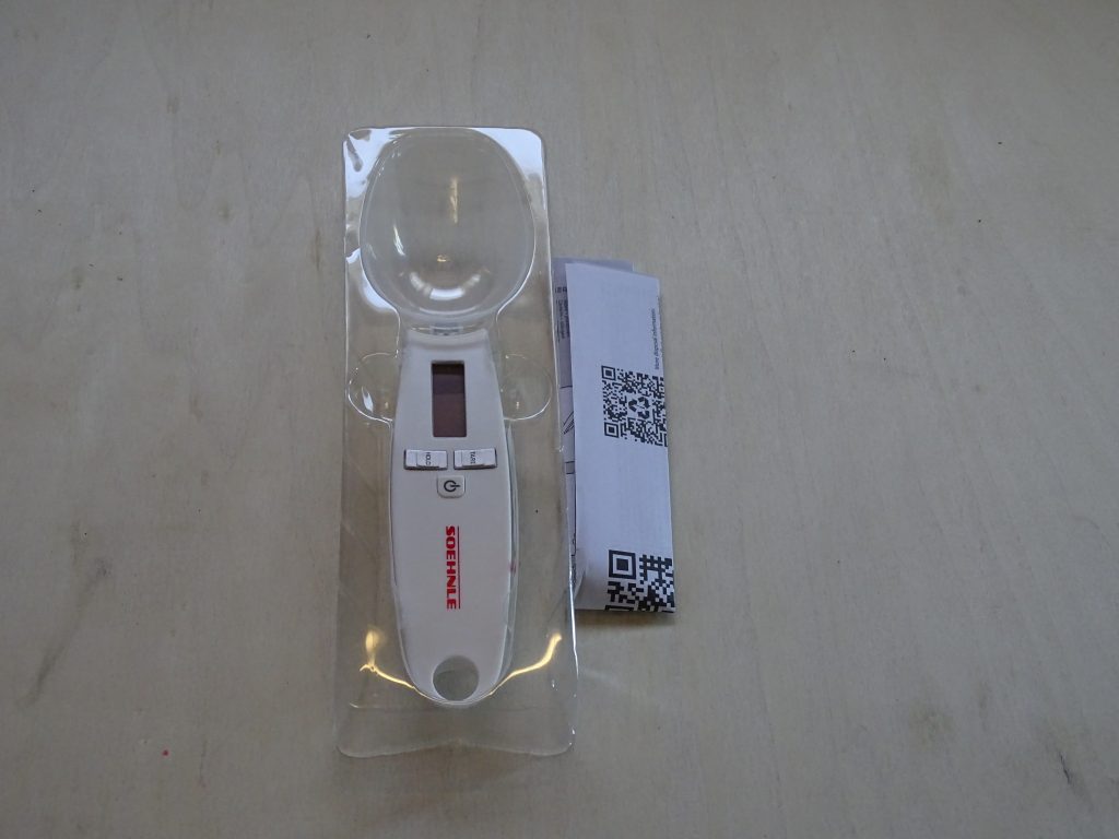 Soehnle Löffelwaage in Plastikschale mit Bedienungsanleitung