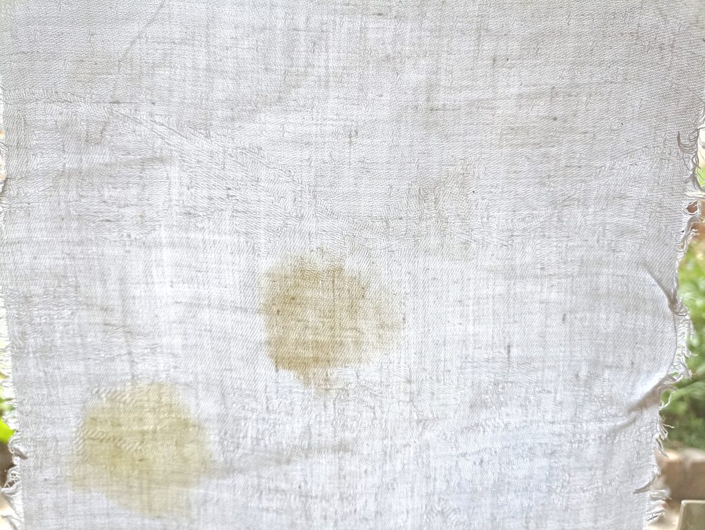Spee Megaperls Color 4+1 Waschmittel, Waschergebnis bei 30 Grad, oberer Abschnitt, Durchlicht