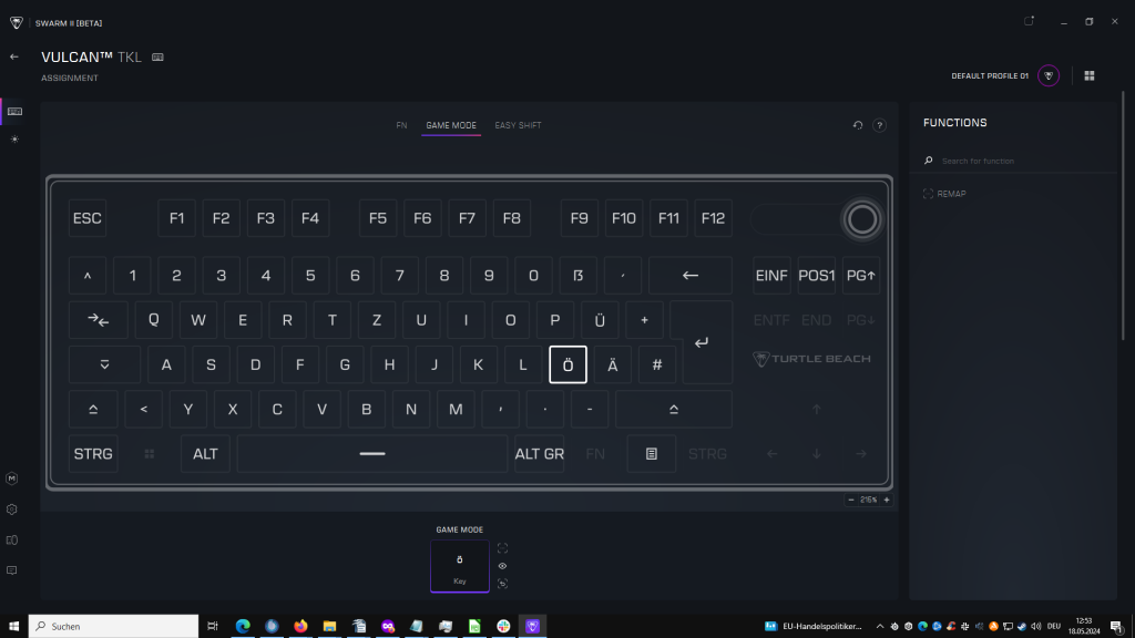 Tastenzuweisungen in der Software der Roccat Vulcan TKL Gaming-Tastatur (2)