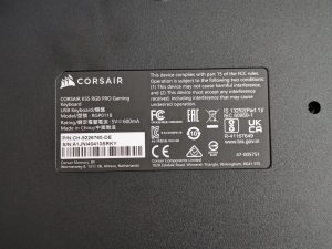 Typschild der Corsair K55 RGB PRO Gaming-Tastatur
