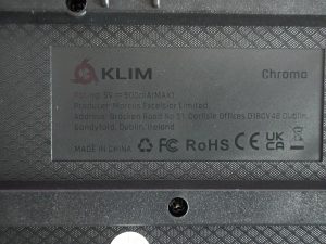 Typschild der KLIM Chroma Gaming-Tastatur