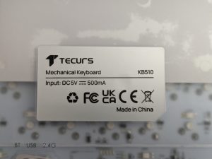 Typschild der TECURS KB510 Gaming-Tastatur