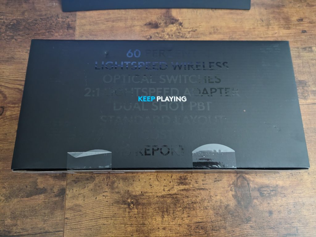 Verpackung der Logitech G PRO X 60 LIGHTSPEED Gaming-Tastatur von hinten