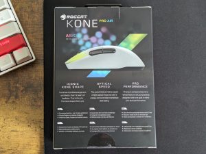 Verpackung der Roccat Kone Pro Air Gaming-Maus von hinten