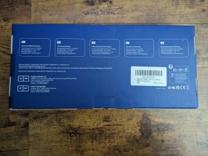 Verpackung der TECURS KB510 Gaming-Tastatur von hinten