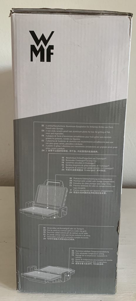 WMF Lono Kontaktgrill im Karton von der rechten Seite