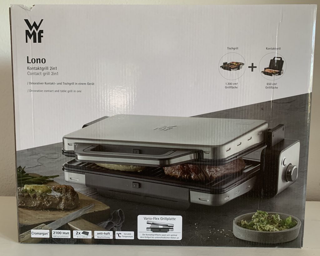 WMF Lono Kontaktgrill im Karton von vorne