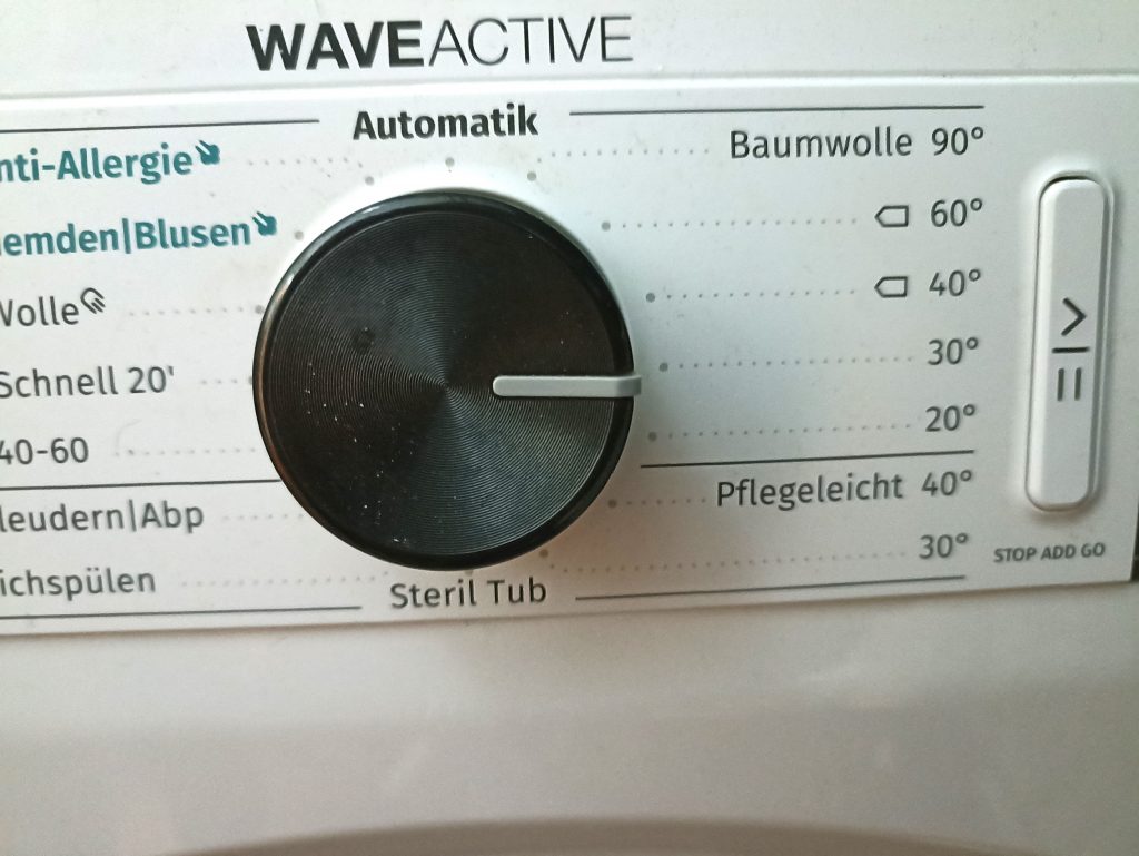 Weißer Riese Universal Megaperls Waschmittel, Waschtest Einstellung bei 30 Grad
